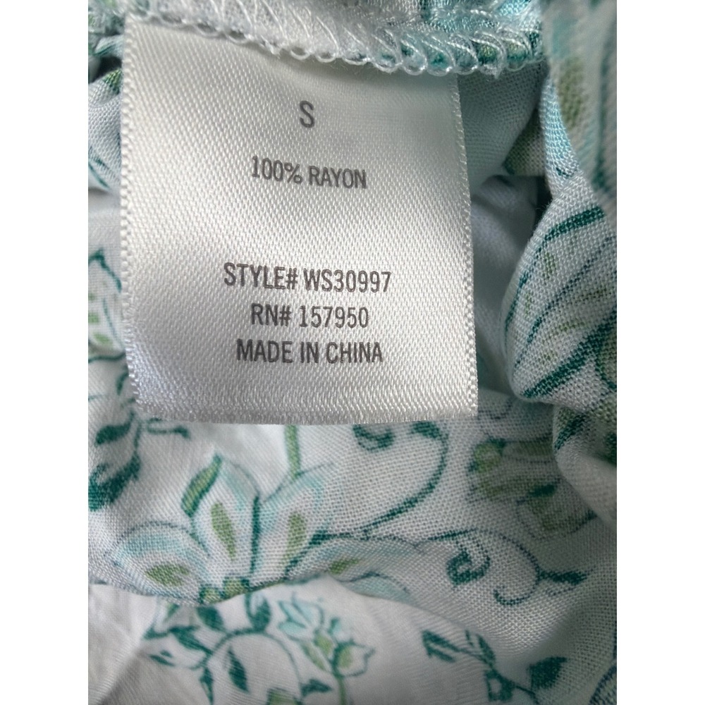 Blue Rain Francescas Floral Wide Leg Pants Green Teal Boho Rayon WS30997 Small - Picture 5 of 8